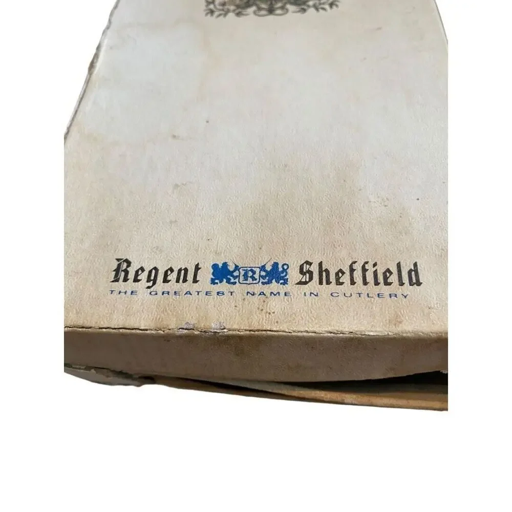 Regent Sheffield Stainless Steel England Complete Steak Knives & Serving Set Vin
